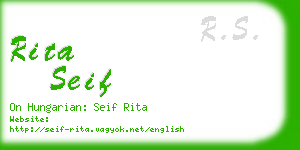 rita seif business card